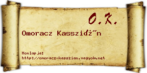 Omoracz Kasszián névjegykártya